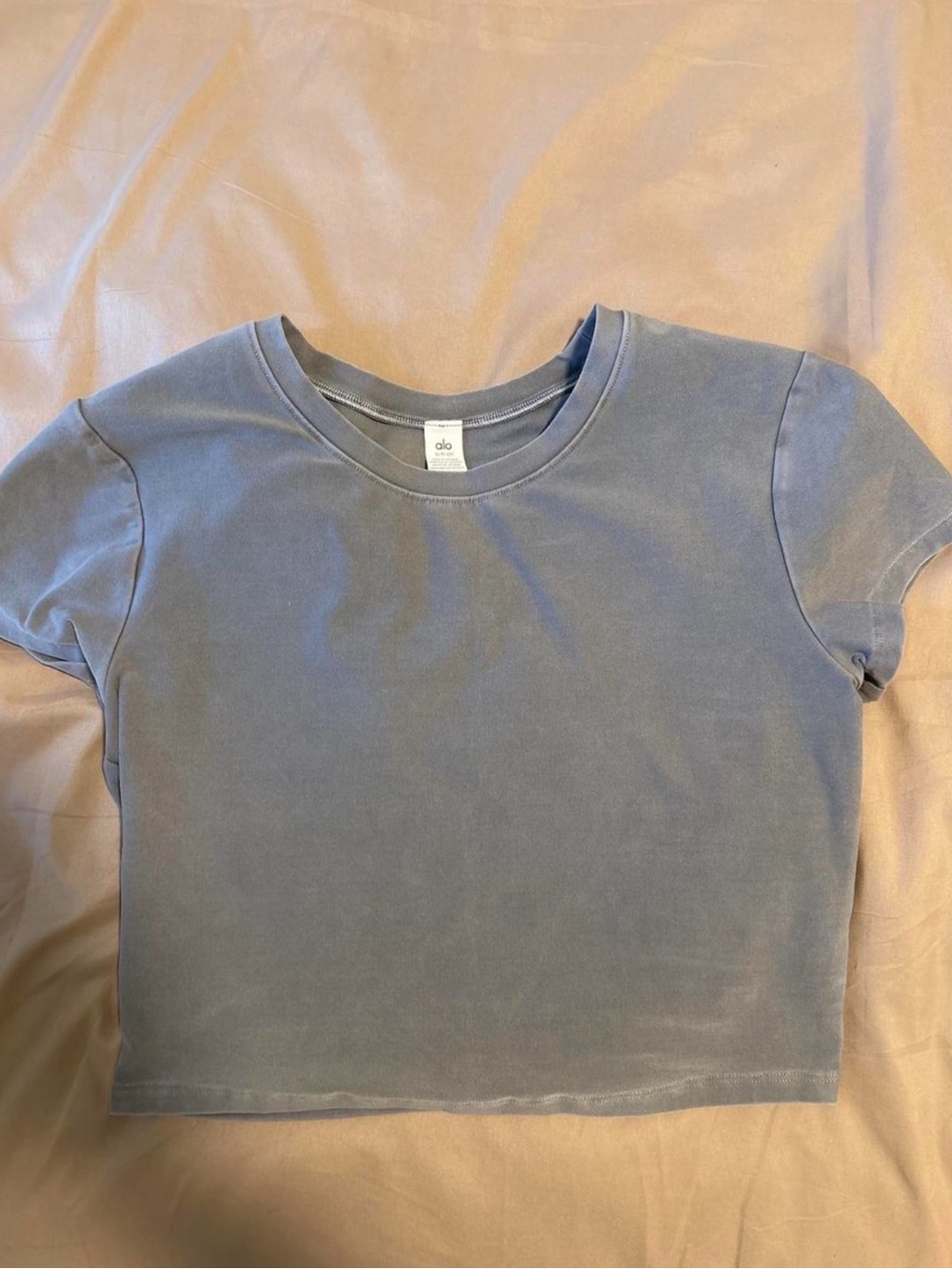 ALO Yoga Short Sleeve Crop Tee in Grey